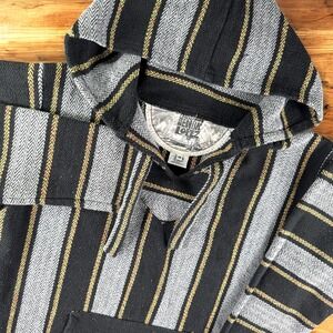 Senor Lopez Poncho Men‎ M Striped Beach Hoodie Drug Rug Tijuana Beach Vato Surf